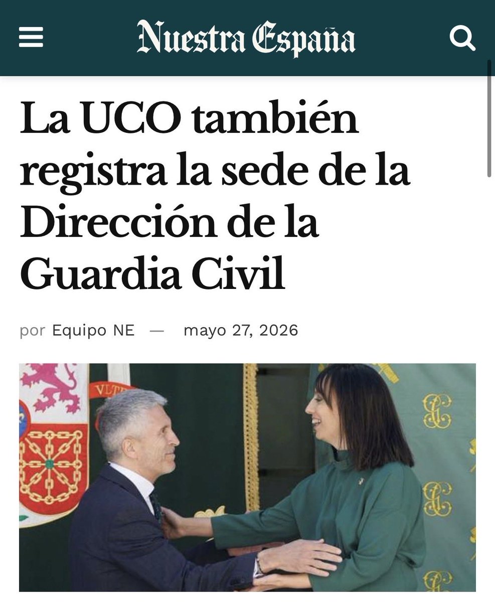 esnuestraespana's tweet photo. 🟥¡Registro en la Guardia Civil! Síguelo minuto a minuto:
La UCO también registra la sede de la Dirección de la Guardia Civil
👉https://t.co/8iZkgc7UDI
¡Síguenos para más noticias!
#NuestraEspaña #Noticias #ÚLTIMAHORA #UCO #GuardiaCivil #PSOE #Registros #España https://t.co/vt5MYO51ao