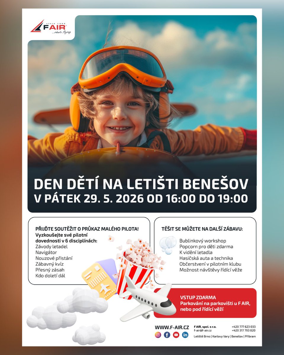 MBystrice's tweet photo. ✈️ Letiště v Nesvačilech zve děti na den dětí, a vstup je zdarma! 🥳 https://t.co/NjAlGsPJb4