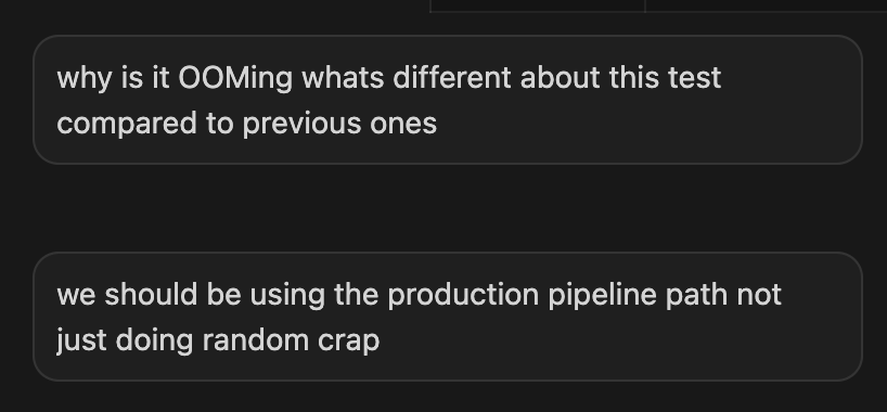 iamjayfoss's tweet photo. Cursor tested some random re-framing of my task instead of the thing I wanted it to test 🤦‍♂️ https://t.co/VUanimGS5i