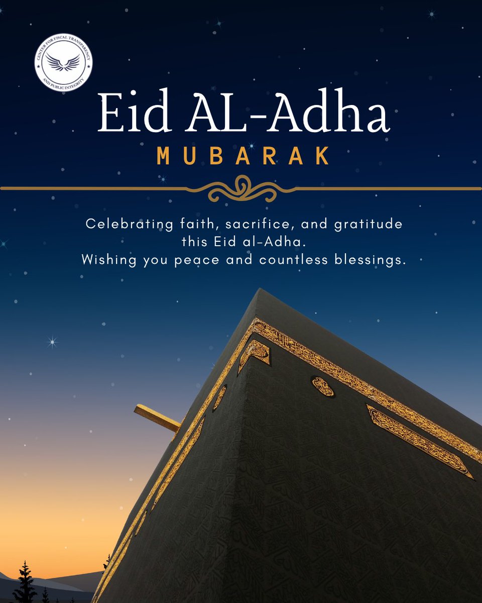 FTransparencyNG's tweet photo. As we celebrate Eid al-Adha, may the values of faith, sacrifice, and unity continue to guide us all.
Eid Mubarak. https://t.co/WvvE3wS965