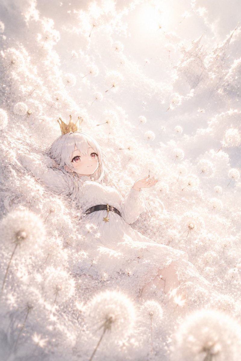 _mimu36_'s tweet photo. 綿毛の海に沈みながら、
現実と夢のあいだで微笑む白昼夢の姫

#AIart️️️️️️️️️️️️️️️️️️️️️️️️️️️️️️️️️️️️️️️️️️️️️️️️️️️ 
#66_roro https://t.co/2sq5ZYHaqn
