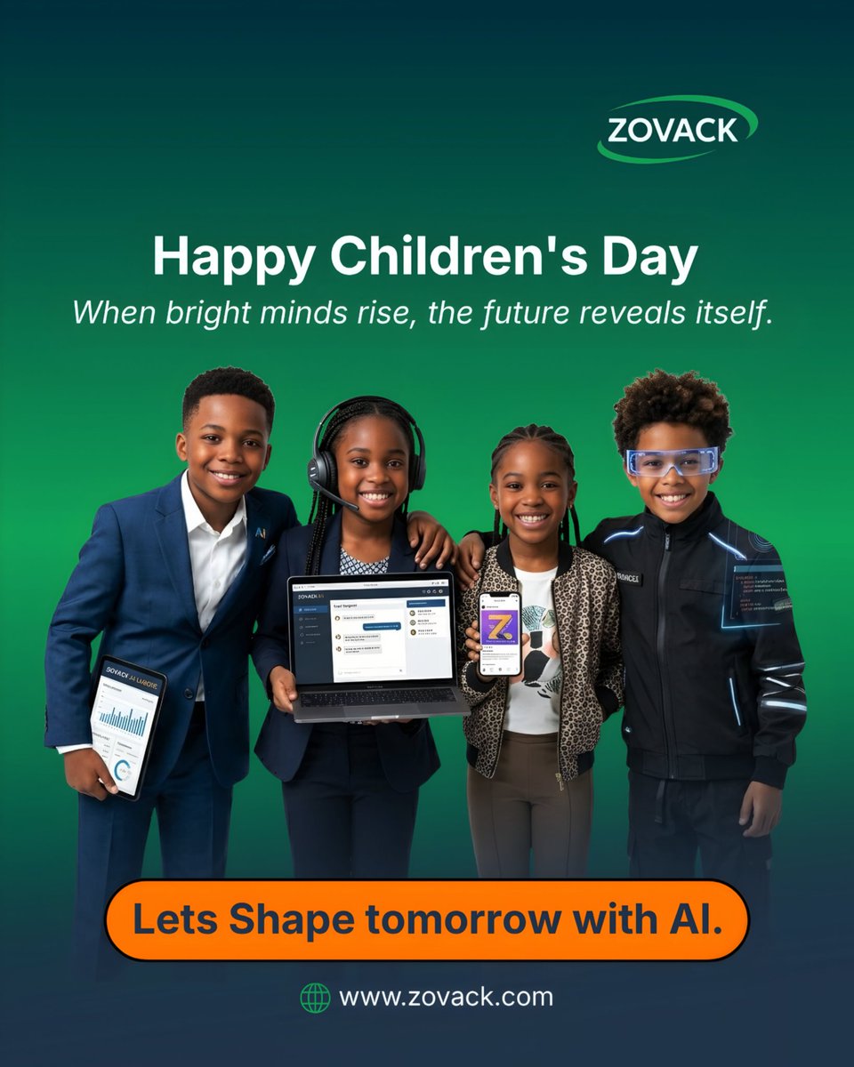 zovackai's tweet photo. Happy Children's Day! 🎉

To every business owner who built something from nothing so their children could grow up watching what courage looks like.

Keep building.  They're watching. 🧡

— Zovack Team.

#ChildrensDay #Zovack
#AfricanBusiness #ForThemKids https://t.co/n3ms33RpJT