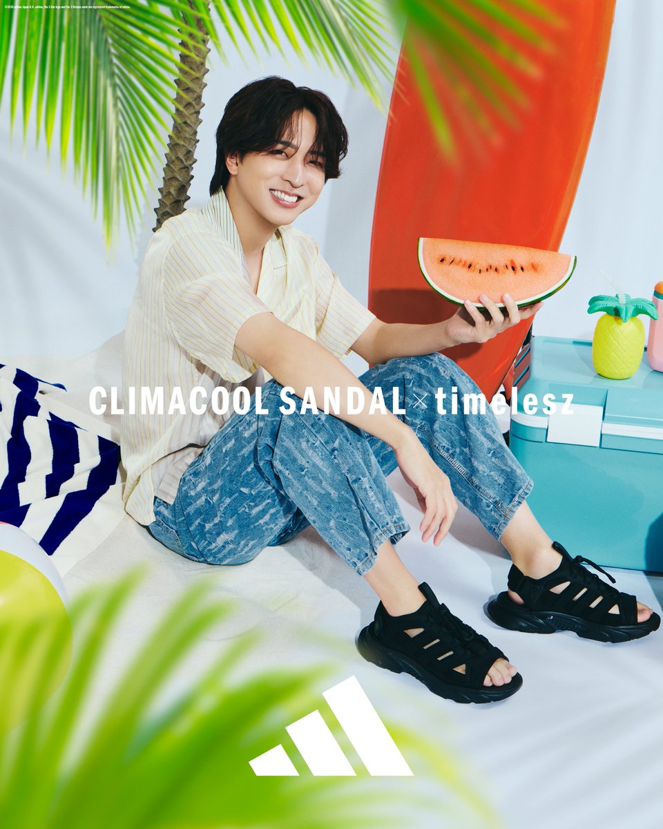 ABCMART_INFO's tweet photo. #adidas「CLIMACOOL × timelesz」

一歩ごとに、涼しい。
この夏は、軽やかなサンダルで🍉

品番：CLIMACOOL SANDAL KI2378

CLIMACOOLは全国のABCマート店舗・オンラインストアにて販売中！
🔗https://t.co/vp0dIpXF6H

#ABCマート #寺西拓人 #timelesz #CLIMACOOL #クライマクール https://t.co/DxiYZf61DW