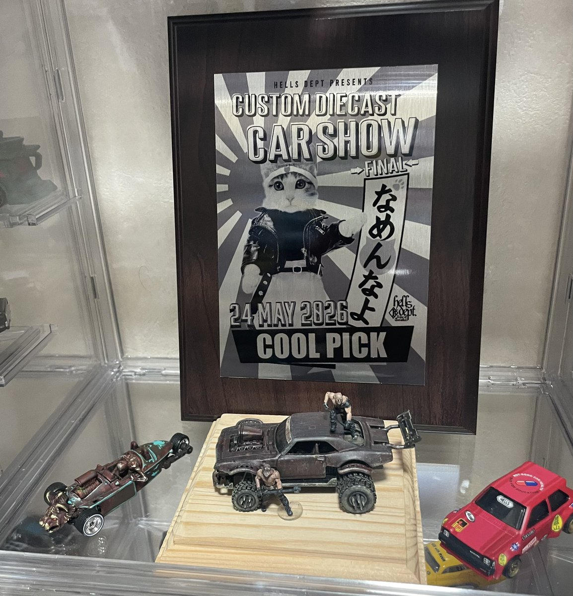 BujzHUspw6MGDUE's tweet photo. 遅ればせながら
ミニカーが盾と共に帰ってきました🤩

これからのカスタムの励みになります🥳
次回から大阪らしいので、距離が縮まったので、ぜひ直接参加して楽しみたいです
代理人様、運営方々ありがとうございました😭
#CDCS https://t.co/SicROa9ZJF
