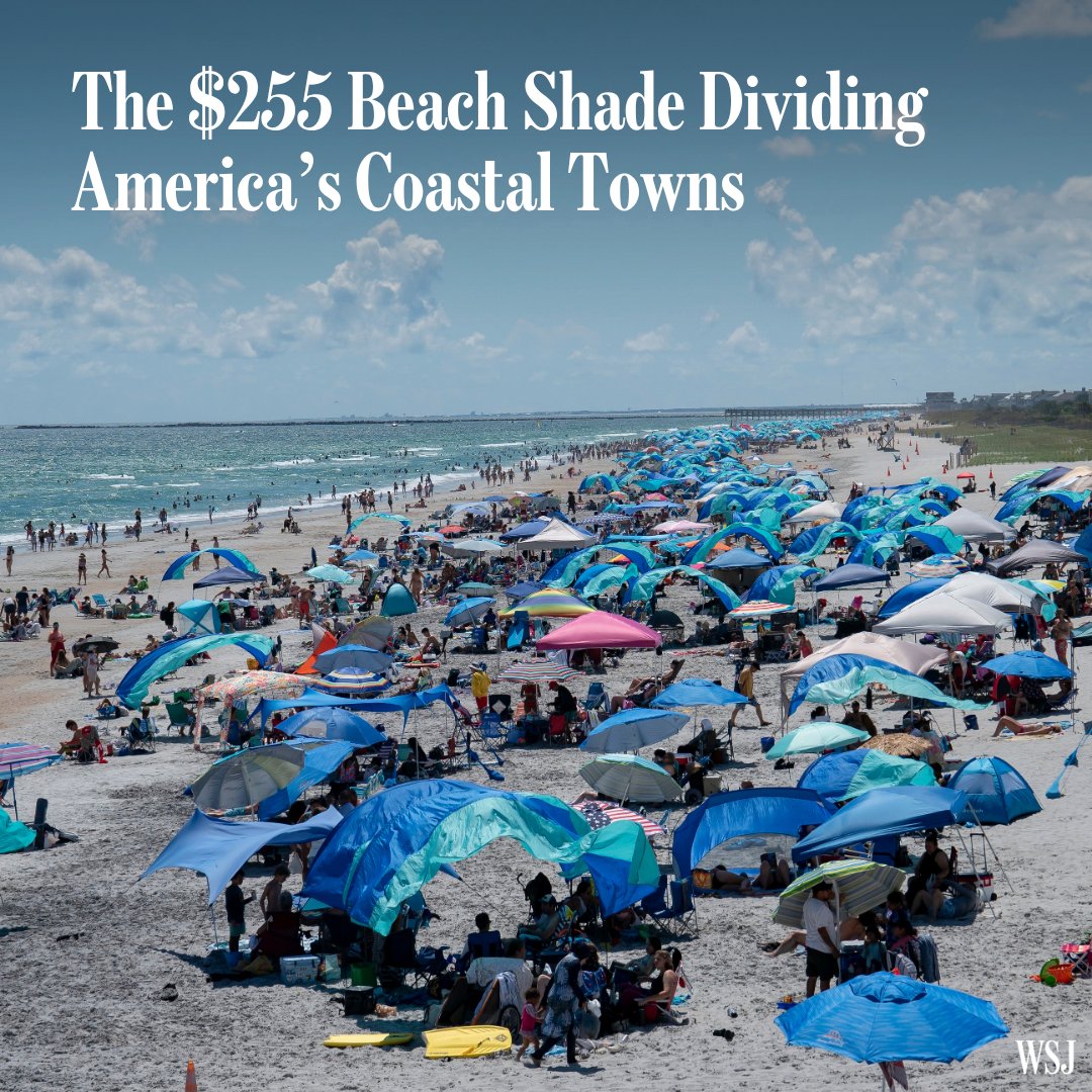 WSJ's tweet photo. The most polarizing topic on on America’s beaches this summer isn’t loud music or open container laws. It’s a lightweight sun shade known as a Shibumi. https://t.co/YialEGz0io https://t.co/cdH1uyVi6X
