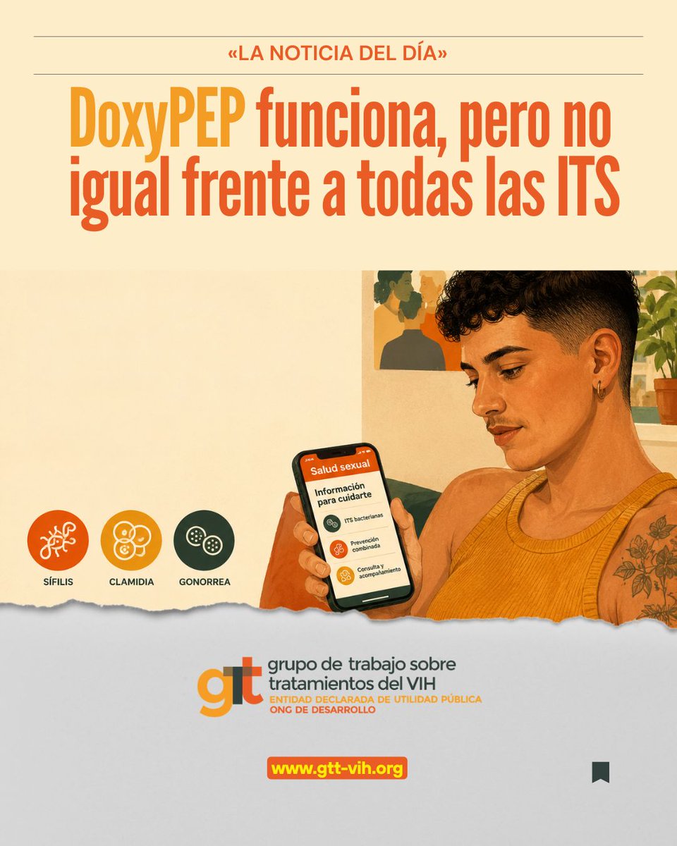gTtVIH's tweet photo. DoxyPEP  puede ser útil, pero su valor dependerá de eficacia, equidad,  seguimiento clínico y vigilancia microbiológica frente a resistencias.

📲 Lee «La Noticia del Día» de gTt-VIH 🧡

🔗 https://t.co/0sRU08D1Jk

#SaludSexual https://t.co/IWuGZslS4R