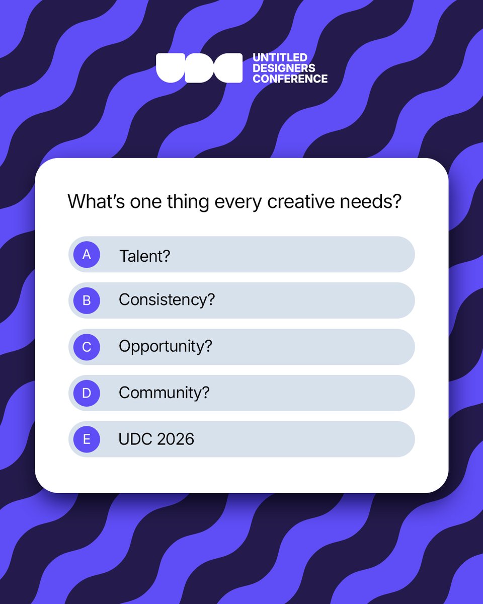 untitledsgnrs's tweet photo. Hint: The answer is always UDC 😉
Be the first to know when tickets go live. Join the waitlist. 👇
https://t.co/nWSK3laqum
#udc2026 #untitleddesigners #udc2026ishere https://t.co/0H8QWyZLsE
