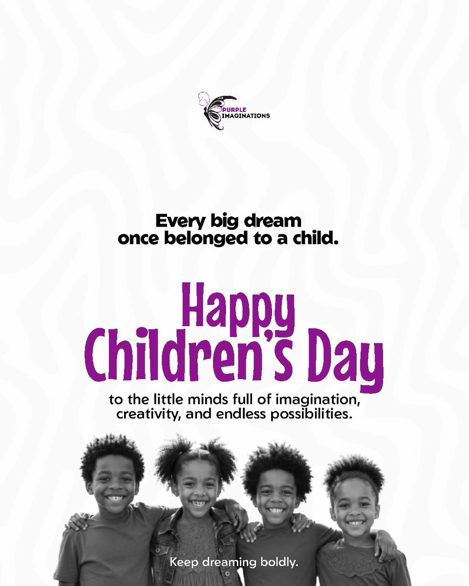 P_Imaginations_'s tweet photo. Today, we celebrate the creativity, curiosity, dreams, &amp; imagination that children bring into the world 💜

At Purple Imaginations, we believe imagination is powerful; because every innovation, every business, every brand, and every big idea started as a thought. https://t.co/pbhNeHSyci