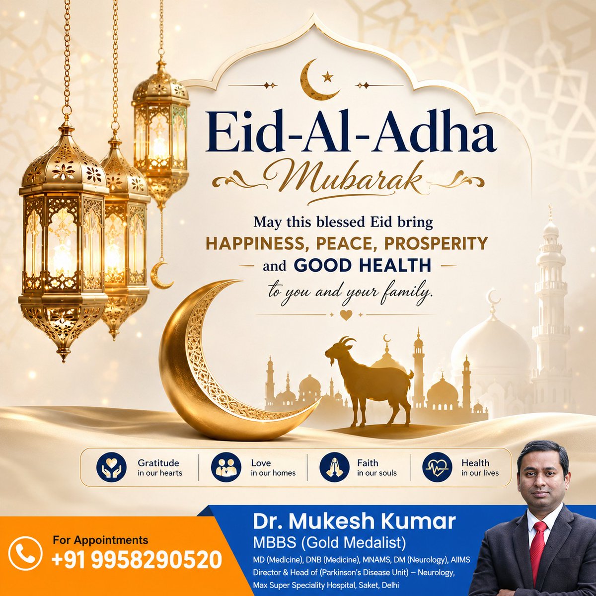 dr_kumar01's tweet photo. 🌙✨ Eid-Al-Adha Mubarak! ✨🌙
May this blessed occasion fill your life with endless happiness, peace, prosperity, and good health. 🤍
May your home be blessed with love, joy, and togetherness today and always.
Wishing you and your family a beautiful and memorable Eid celebration https://t.co/hBIPlsqB9Q