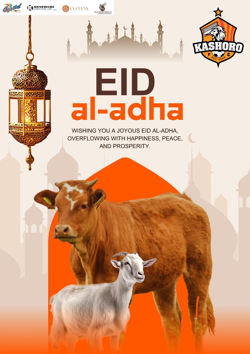 Kashoro_FC's tweet photo. Eid Mubarak from all of us at Kashoro FC! ✨ May your day be filled with blessings, joy, and plenty of celebrations. https://t.co/KlhBdmLlda
