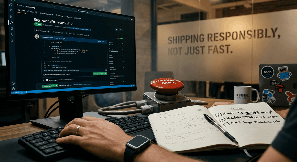 Gurzu_inc's tweet photo. AI governance isn’t just a compliance topic anymore, it’s an engineering responsibility.
Before shipping AI features, developers need to think about prompt security, data handling, audit logs, and transparency.
Read more: https://t.co/16rvcyGtQT
#AI #AIGovernance #datahandling https://t.co/RpV7nSJ4CY