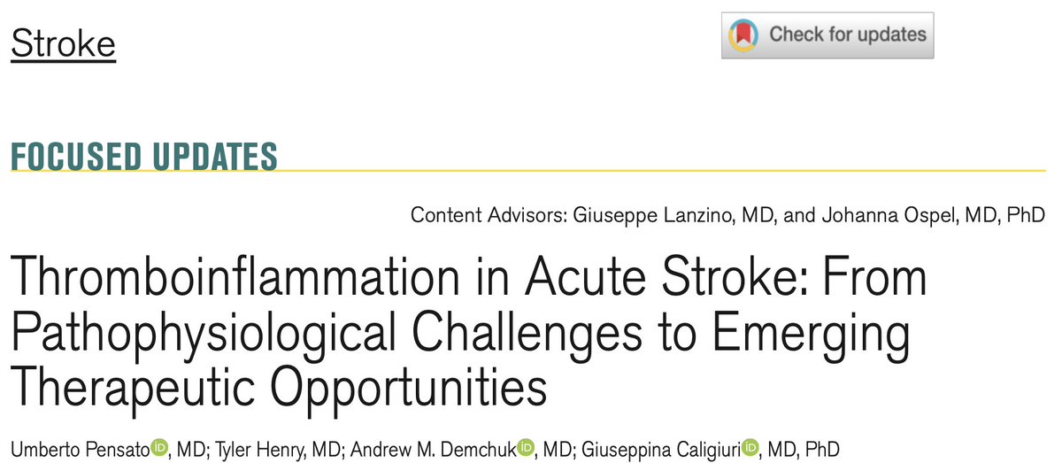 UPensato's tweet photo. Thromboinflammation in Acute Stroke: From Pathophysiological Challenges to Emerging Therapeutic Opportunities | Stroke @StrokeAHA_ASA @AHAScience https://t.co/IDjWwnoZ24 https://t.co/NPuaQRvtWE