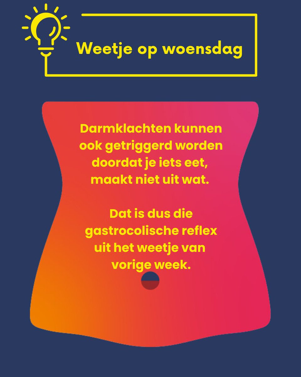 PDSB's tweet photo. #WeetjeOpWoensdag: Darmklachten worden vaak niet veroorzaakt door wat je net gegeten hebt.

Je hoeft het voedingsmiddel niet (volledig) weg te laten. Probeer het later in een kleinere hoeveelheid.

Darmklachten kunnen ook getriggerd worden doordat je iets eet, maakt niet uit wat. https://t.co/5kslGzOOkU