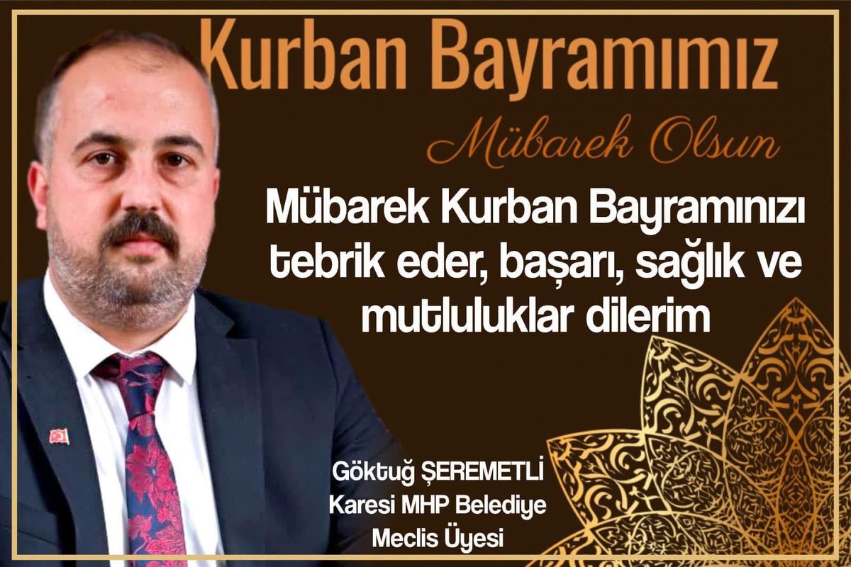 Seremetli's tweet photo. Mübarek Kurban Bayramınızı tebrik eder hayırlara vesile olmasını dilerim. https://t.co/gh8DcasFTx