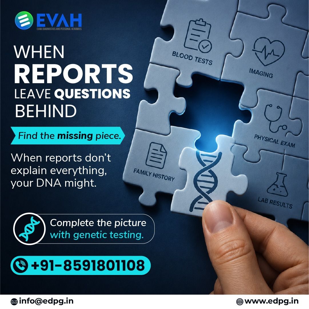 EvahDiagnostics's tweet photo. Sometimes the missing answers are written in your DNA.

Genetic testing can help uncover insights beyond routine reports.

📞+91-8591801108
🌐EDPG Genetic Testing

#GeneticTesting #DNATesting #EVAH #HealthAwareness https://t.co/DBiMF3PRCu