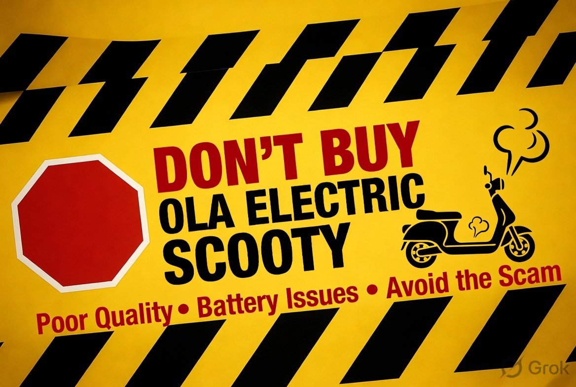 Boss36584's tweet photo. 🚨 DON’T BUY OLA ELECTRIC SCOOTY 🚨
Over 10,000+ complaints.
Dead service centres.
Battery failures & scams.
Months of waiting for repairs.
Save your hard-earned money!
@OlaElectric @bhavishaggarwal @PMOIndia
#OlaScam #AvoidOlaElectric #OlaFail #JagoGrahakJago #ConsumerRights https://t.co/YZLLBhIT9Z