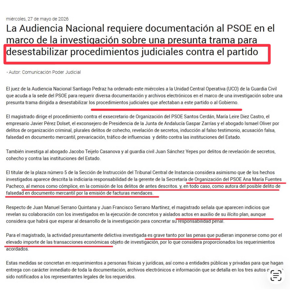 cayetanaAT's tweet photo. Cuántas veces lo advertimos.

Es un Gobierno contra la Justicia. 

Un Gobierno sostenido por la impunidad. 

La impunidad de sus socios.

La impunidad del PSOE.

La impunidad de Zapatero. 

Y la impunidad de Sánchez. 

¿Y qué dice el presunto ministro de Justicia? 

Nada. 

Se ha ido al fútbol.

https://t.co/HeKNOgdZab