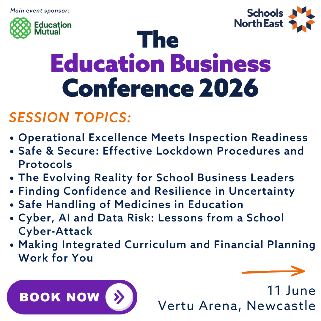 SCHOOLSNE's tweet photo. 🚨 15 days #SNEedubusiness26 

Join @educationgovuk &amp;  professionals on 11 June at Vertu Arena, Newcastle.

Topics include:
✅ Inspection readiness
✅ AI &amp; cost efficiencies
✅ Digital risk management

Learn more: https://t.co/L76YgidZrK

#edux #edutwitter https://t.co/s8hLuyBWqK