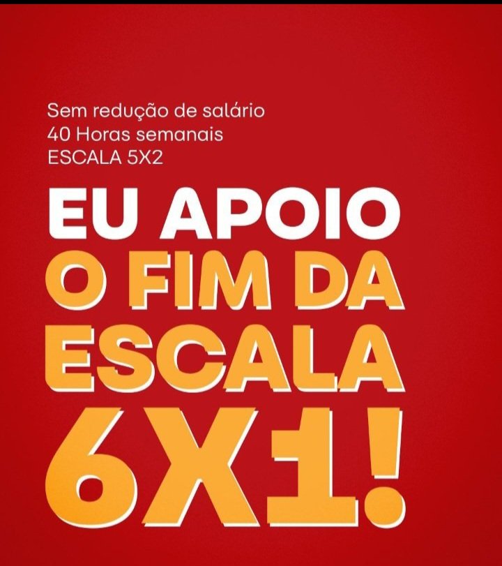 Rogeriononatosa's tweet photo. 🚩🚩BOM DIA COMPANHEIRADA:
É AGORA OU NUNCA, O FIM DA ESCALA 6X1 ESTÁ EM PERIGO!

Tags do dia:
FIM DA ESCALA 6X1 
SEM TRANSIÇÃO 
TRABALHADOR QUER VIVER 

Se a PEC não avançar esta semana, a pauta cai no esquecimento. Daqui a pouco vem São João, recesso parlamentar, eleições e Copa do Mundo. Se a gente deixar empurrar, já era!
Vamos pressionar muito.