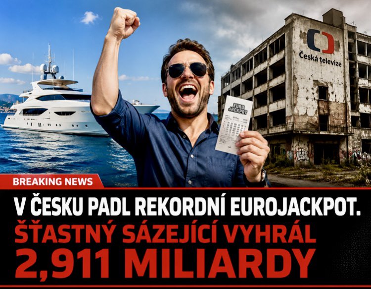CT25_Pravda's tweet photo. 💰 V Česku padl rekordní eurojackpot - sázející si odnese téměř 3 miliardy korun. Pohádková výhra? Co s tolika penězi? Nenechte se mýlit! Pokud by chtěl výherce zachránit Českou televizi, tak by mu tato částka nevystačila ani na půl roku jejího provozu. 🙂 https://t.co/6qnsvfm6to