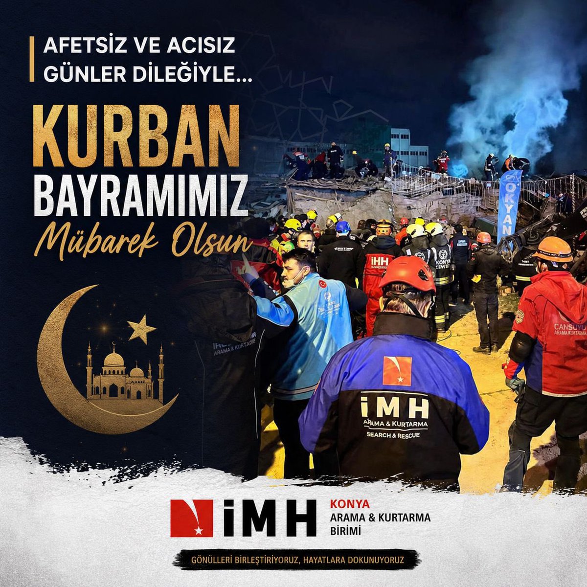 imhsarkonya's tweet photo. 🚨 En büyük temennimiz; afetsiz, acısız ve huzur dolu günlerde bayramlara ulaşmak…

Kurban Bayramı’nın; tüm İslam âlemine ve ülkemize sağlık, huzur, birlik ve bereket getirmesini diliyor, tüm vatandaşlarımızın bayramını en içten dileklerimizle kutluyoruz. 🌙

📍#KonyaİMH https://t.co/nzaPACk3Lo