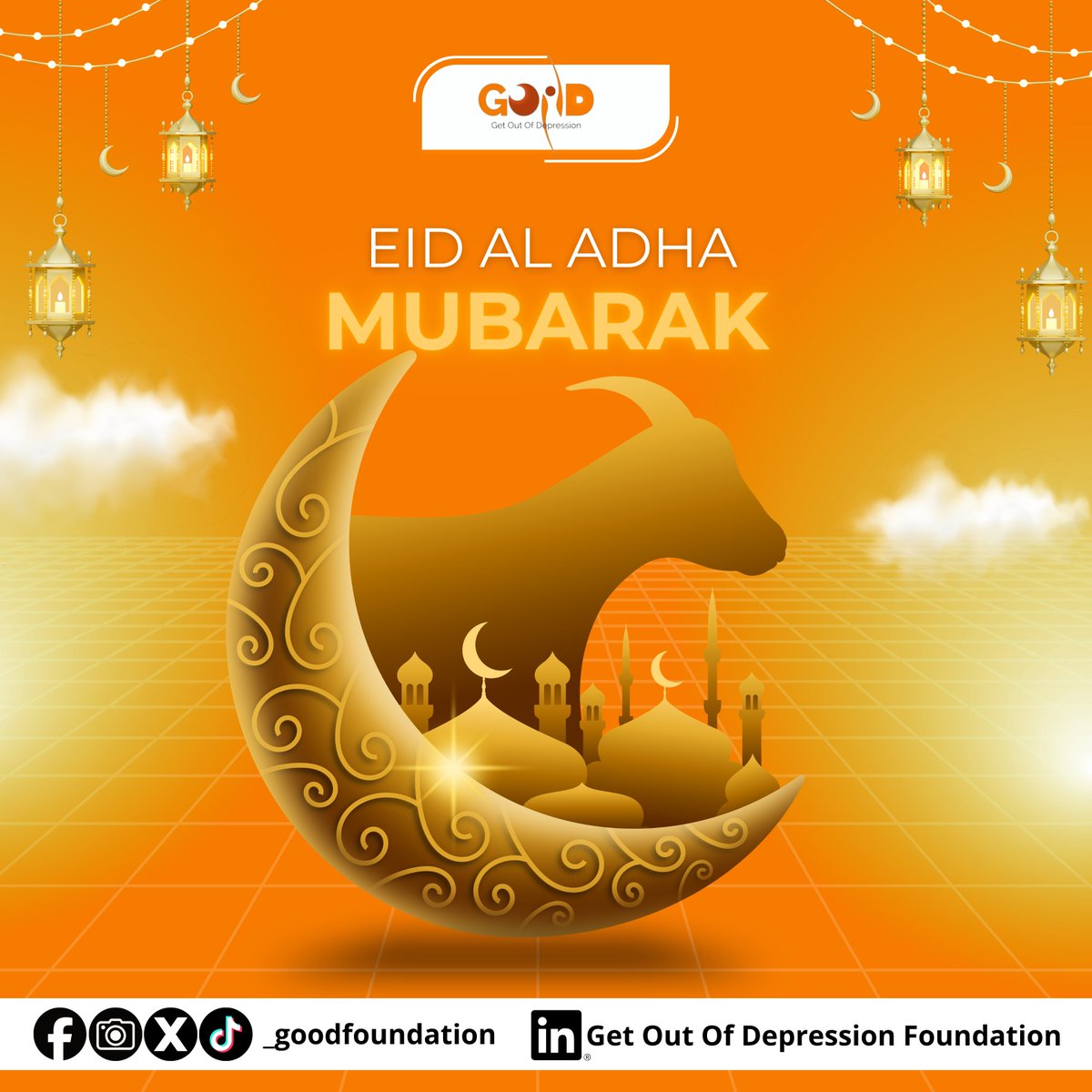 _GOODFoundation's tweet photo. Wishing everyone celebrating a peaceful and joyful Eid 🌙

May this season bring rest, love, happiness, and good mental wellbeing.
Eid Mubarak from Get Out Of Depression Foundation ✨
#EidMubarak #Wellbeing #MentalHealth #Community #EidAduha26 https://t.co/z2M8VYcveP