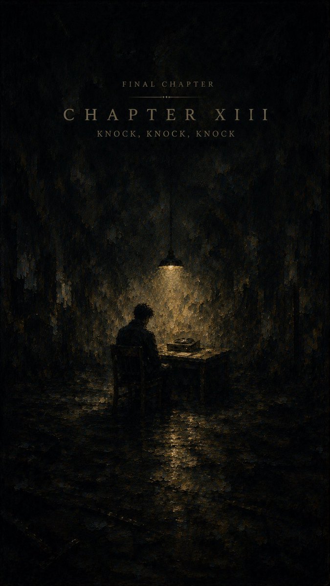 NOTKHALAF's tweet photo. الفصل الثالث عشر

“Knock, Knock, Knock”

ظل جهاز التسجيل امامه صامتًا ولكن..

اشتغل الشريط و كان الشيء الوحيد الحي داخل الغرفة.

أما إيدن…

فكان جالسًا بلا حركة، وعيناه معلقتان على الفراغ كأنهما تخشيان ما سيأتي بعد ذلك.

ثم عاد التشويش.

خفيفًا.

متقطعًا.

وبعده…

خرج صوته. https://t.co/t6aGUI8jPW
