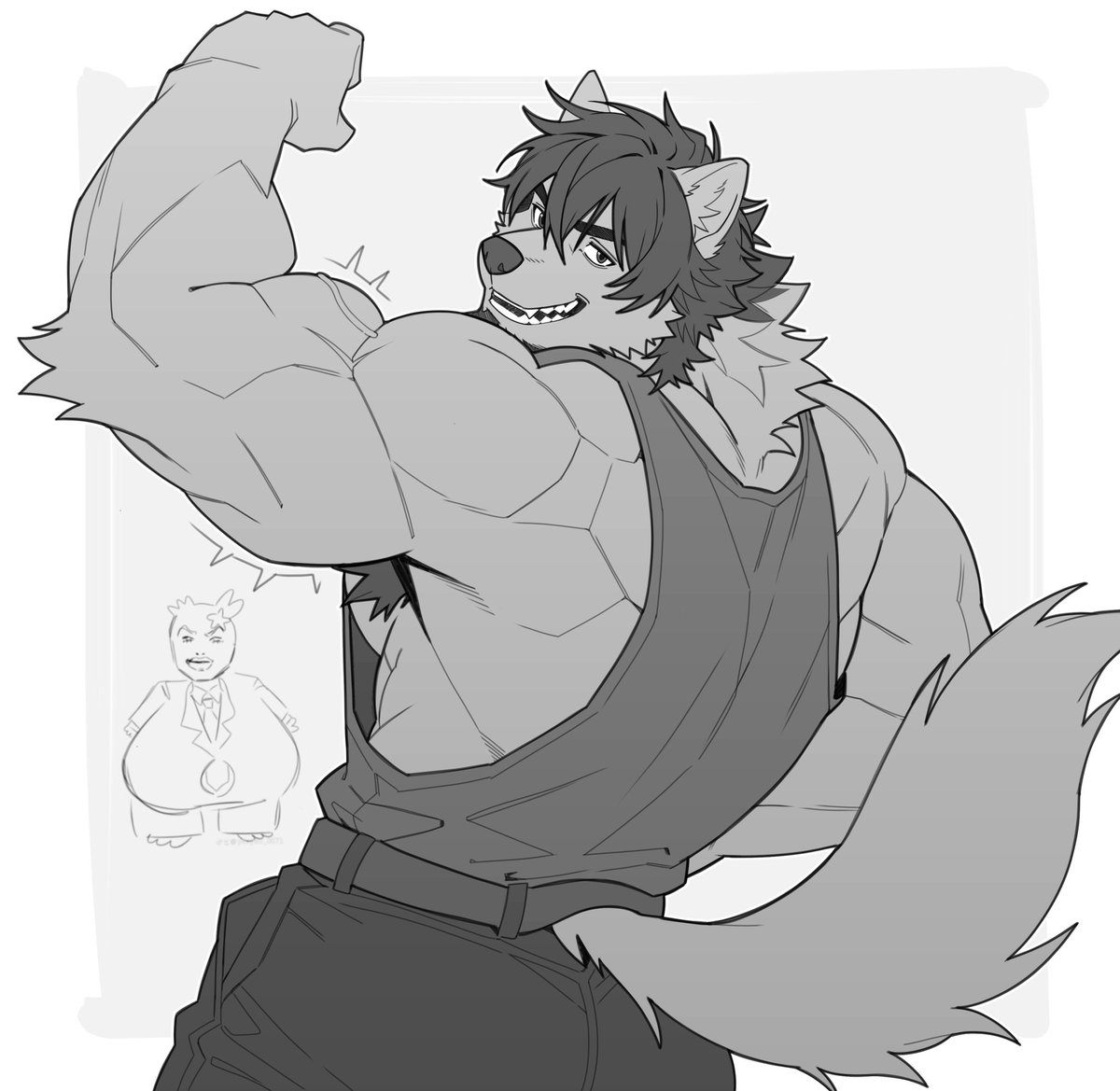 PBluehair94999's tweet photo. Muscle #furry #bara #furrybara https://t.co/52V22RKify