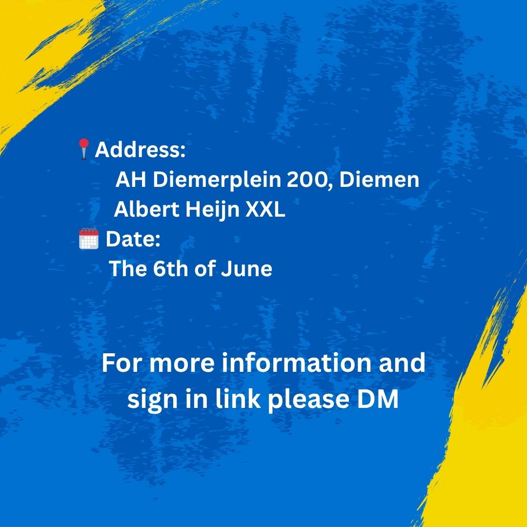 volunteers_nl's tweet photo. 📅 Date: the 6th of June (Saturday)
📍 Address: Diemerplein 200, Diemen (AH Diemerplein)
Please sign in here or via DM (we will send the link): https://t.co/rkQlYsneiI https://t.co/mesVj17KeQ