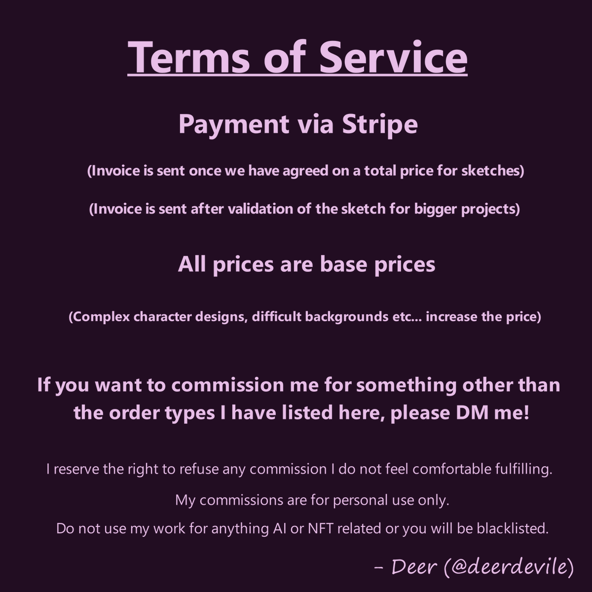 Deerdevilee's tweet photo. 🤍Commission Info🤍  

Please DM me if interested  

I would be honoured to draw your characters 🤍 

 [ #commission #artshare #illustration #nsfw #oc #characters #commissionsopen #sketch #furryart #painting #fanart #digitalart] https://t.co/b5Z3aklVrQ