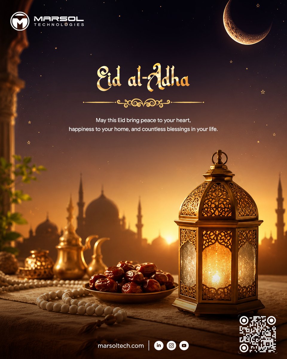 marsoltech's tweet photo. Eid Mubarak from Marsol Technologies.
On this blessed occasion of Eid al-Adha, we extend our warm wishes to our customers, partners &amp; communities across the globe.
#EidMubarak #EidAlAdha #MarsolTechnologies #FireSafety #LifeSafety #Protection #marsol #marsoltech #FireProtection https://t.co/OKxkyuQ3d3