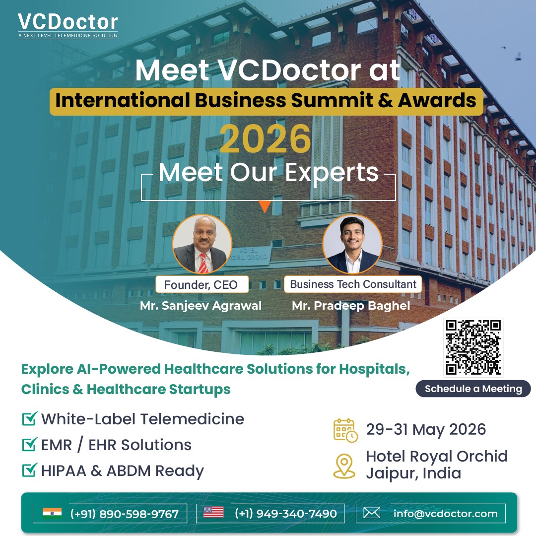 vc_doctor's tweet photo. ๐๐๐๐๐จ๐๐ญ๐จ๐ซ is excited to be at the International Business Summit & Awards 2026 in Jaipur.
๐
May 29โ31, 2026
๐ Hotel Royal Orchid, Jaipur
Book a meeting: https://t.co/RNaHiSYHK7
#VCDoctor #Telemedicine #HealthTech #DigitalHealth #AIHealthcare https://t.co/gGvFjLPhfd