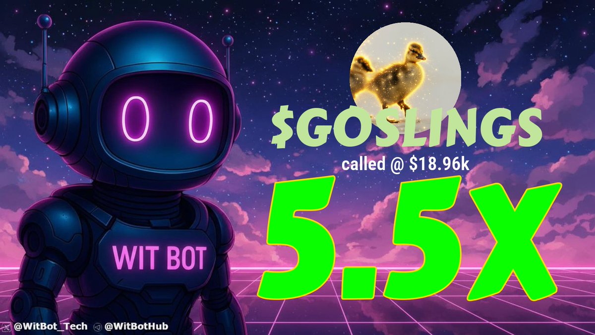 WitBot_Tech's tweet photo. for those who doubted... $GOSLINGS is now up 5.5X. we saw the potential at $18.96k. simple.

CA: Dw5pFVAknixjKbs4RhpCVpqw77fwwauaZNTDUSWpump
Original Call: https://t.co/6ROcwvfw1Q

$SOL https://t.co/rIW9IRZDm0