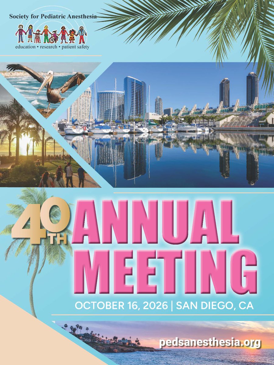 PediAnesthesia's tweet photo. Registration for our 40th Annual Meeting is now open 🚨

Register today and save with early-bird rates through September 14, 2026
https://t.co/uyFM3isehG

#SPA #SPA2026 #anesthesia #pediatric #medical https://t.co/P718jFCoEo