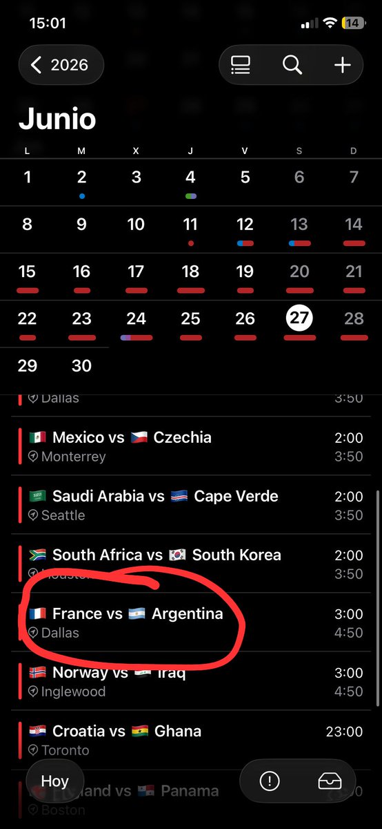 borjanrr's tweet photo. @GolSinVAR El calendario tiene errores, el 27/06 aparece un Francia - Argentina, cuando ambos equipos pertenecen a distintos grupos... https://t.co/tq0egJ1Q3Z