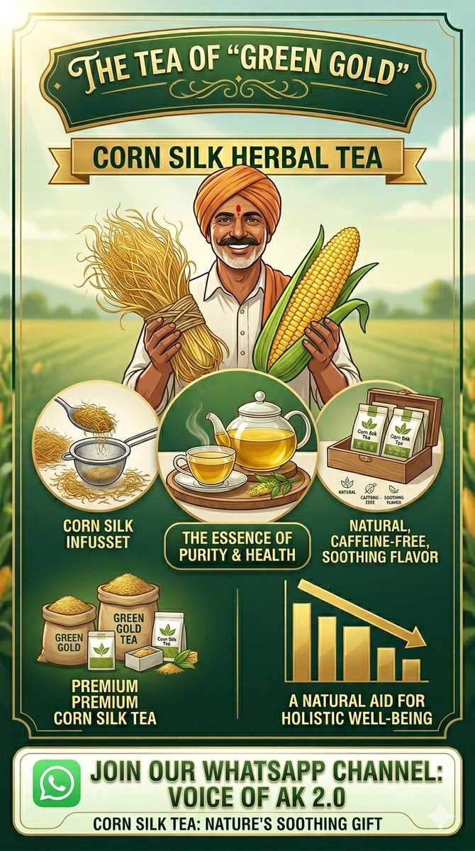 Anchal107's tweet photo. New Rea Tea for Everyone 🌱
#Tea #Corn #GreenGold https://t.co/tN08vzqBT1