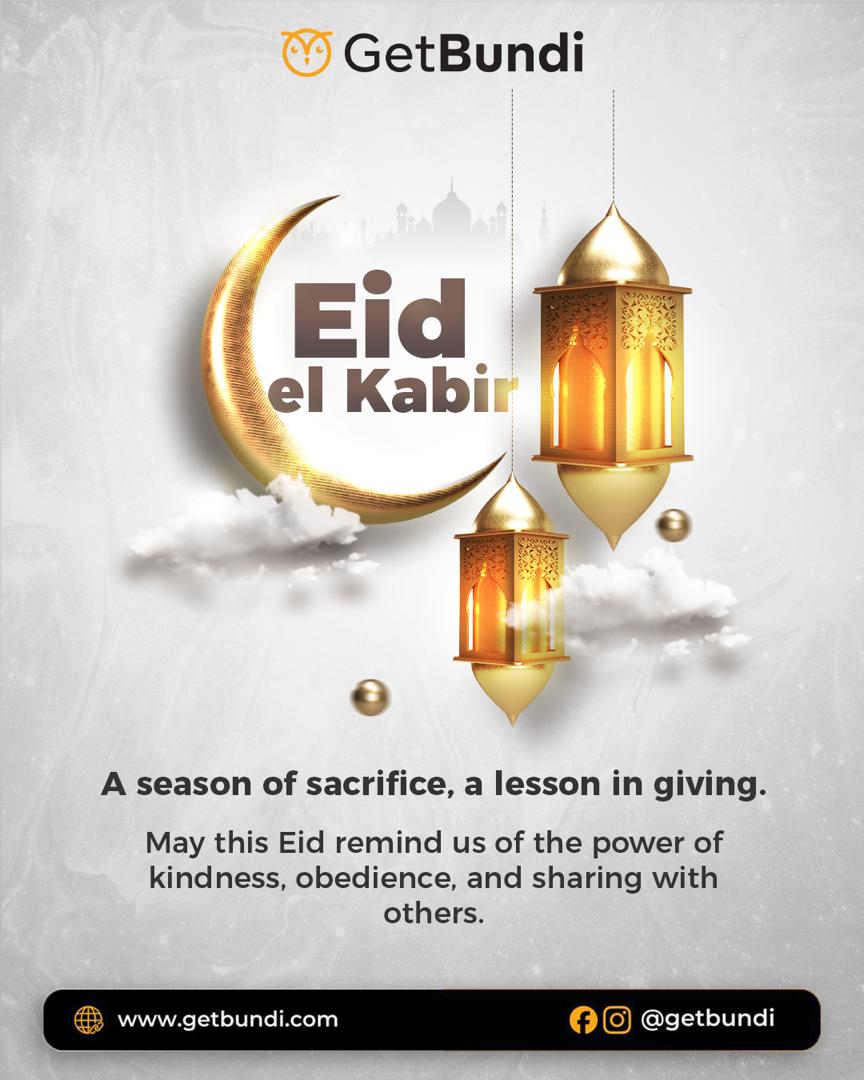 GetBundi's tweet photo. Eid ul-Adha Mubarak! 
Wishing everyone a day filled with joy and peace.
#EidBlessings #getbundi https://t.co/GtwjbZAtdW