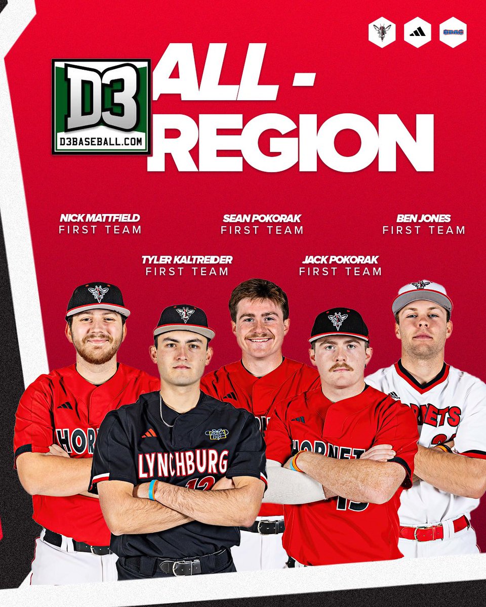 LynchburgBaseBl's tweet photo. Another set of postseason honors for your Hornets. Congrats to our https://t.co/UXcmHTlhEB All-Region selections, congrats fellas‼️ https://t.co/TtFUg1cIwt