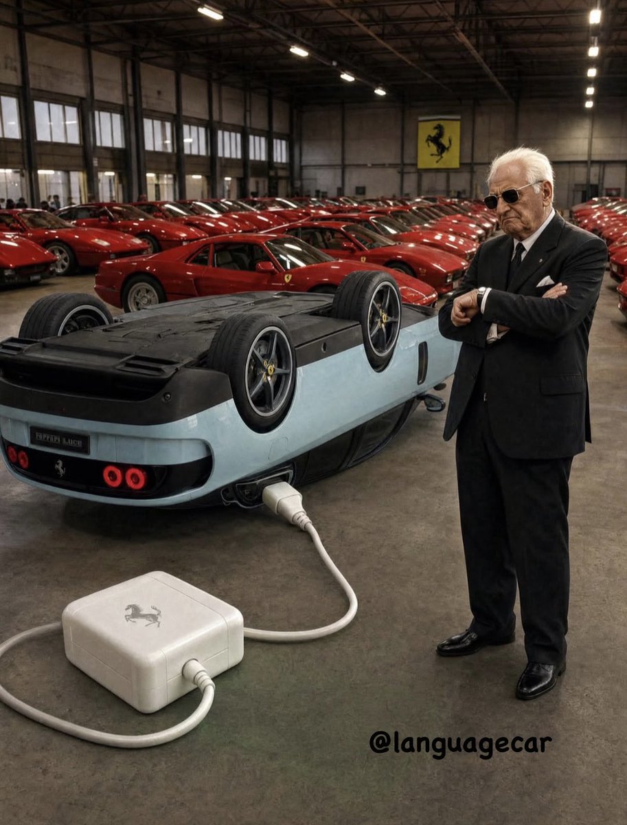 languagecar's tweet photo. Comenta qué piensas que diría Enzo si levantase la cabeza al ver el nuevo Luce con el emblema de Ferrari en el capó 🤦‍♂️

Os  leemos amigos 🖤

#ferrari #ferrariluce #enzo #deep #petrolhead #languagecar https://t.co/Xb4eeEx220