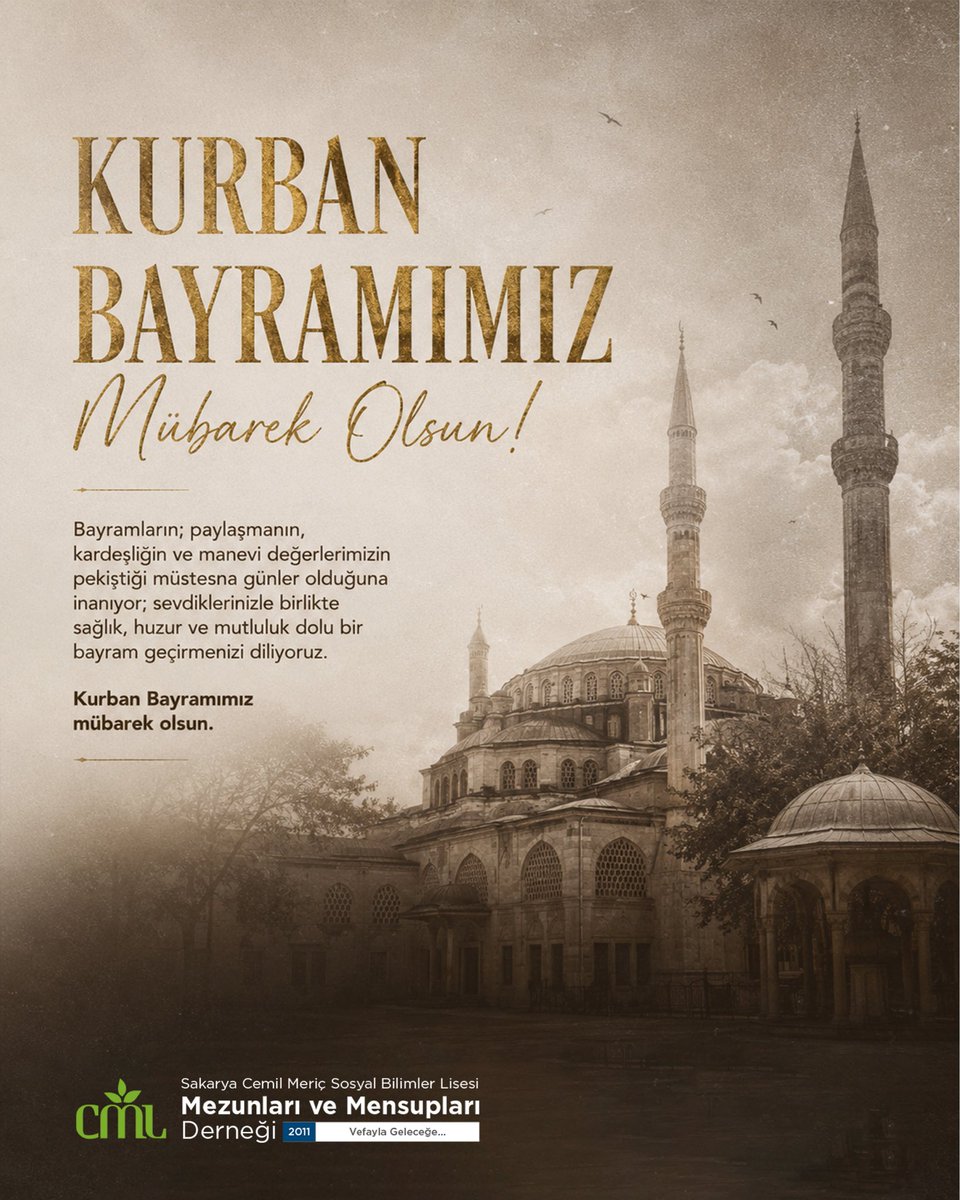 cmlder's tweet photo. Paylaşmanın, dayanışmanın ve birlik olmanın en güzel zamanı… 🌙

Kurban Bayramı’nın; sağlık, huzur ve bereket getirmesini diliyor, başta mezunlarımız ve mensuplarımız olmak üzere herkesin bayramını kutluyoruz. https://t.co/9N8xPKojMZ