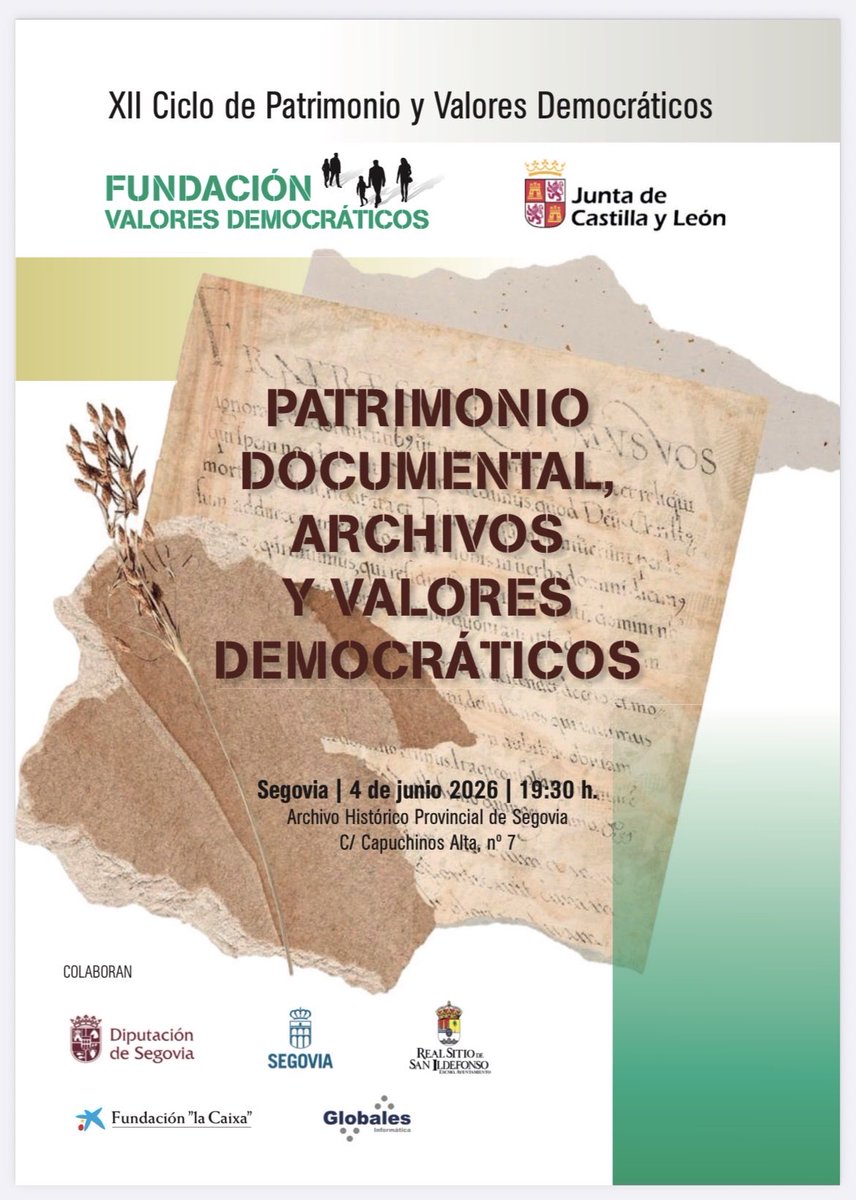 FVDemocraticos's tweet photo. Conocer nuestro pasado a través de documentos de los Archivos
Históricos, es fundamental para construir un futuro acorde a los valores democráticos. #historia #valores https://t.co/Rh8akDdfAF
