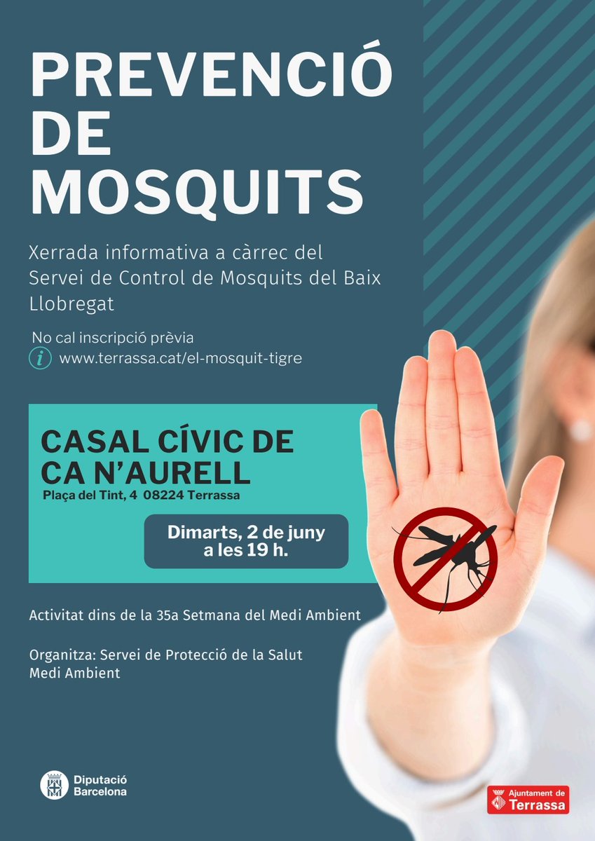 MosquitsdelBaix's tweet photo. Propera xerrada de @MosquitsdelBaix . Us esperem a Terrassa!
@salutcat @diba @CCBaixLlobregat @blligadas @PremsaAMB https://t.co/4RRTVjAvPJ