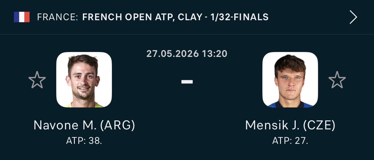 LifesAGamble35's tweet photo. 🏆 𝟏𝟎 𝐔𝐍𝐈𝐓 𝐌𝐀𝐗 𝐁𝐄𝐓

🏅 Mensik Win
📈 Odds: [1.83 | -120] 10U

⚡️ 𝟑-𝟎 𝐅𝐫𝐞𝐞 𝐏𝐥𝐚𝐲 𝐑𝐮𝐧 / +𝟖.𝟏𝟓 𝐔𝐧𝐢𝐭𝐬
⚡️ 𝟒𝟏-𝟏𝟎 𝐌𝐚𝐱 𝐁𝐞𝐭 𝐑𝐮𝐧 / +𝟐𝟎𝟗.𝟎𝟎 𝐔𝐧𝐢𝐭𝐬

𝗡𝗲𝗲𝗱 𝗲𝘃𝗲𝗿𝘆𝗼𝗻𝗲 𝗼𝗻. 𝗗𝗿𝗼𝗽 𝗮 𝗟𝗜𝗞𝗘 💛 https://t.co/ZiinMA6Lwr