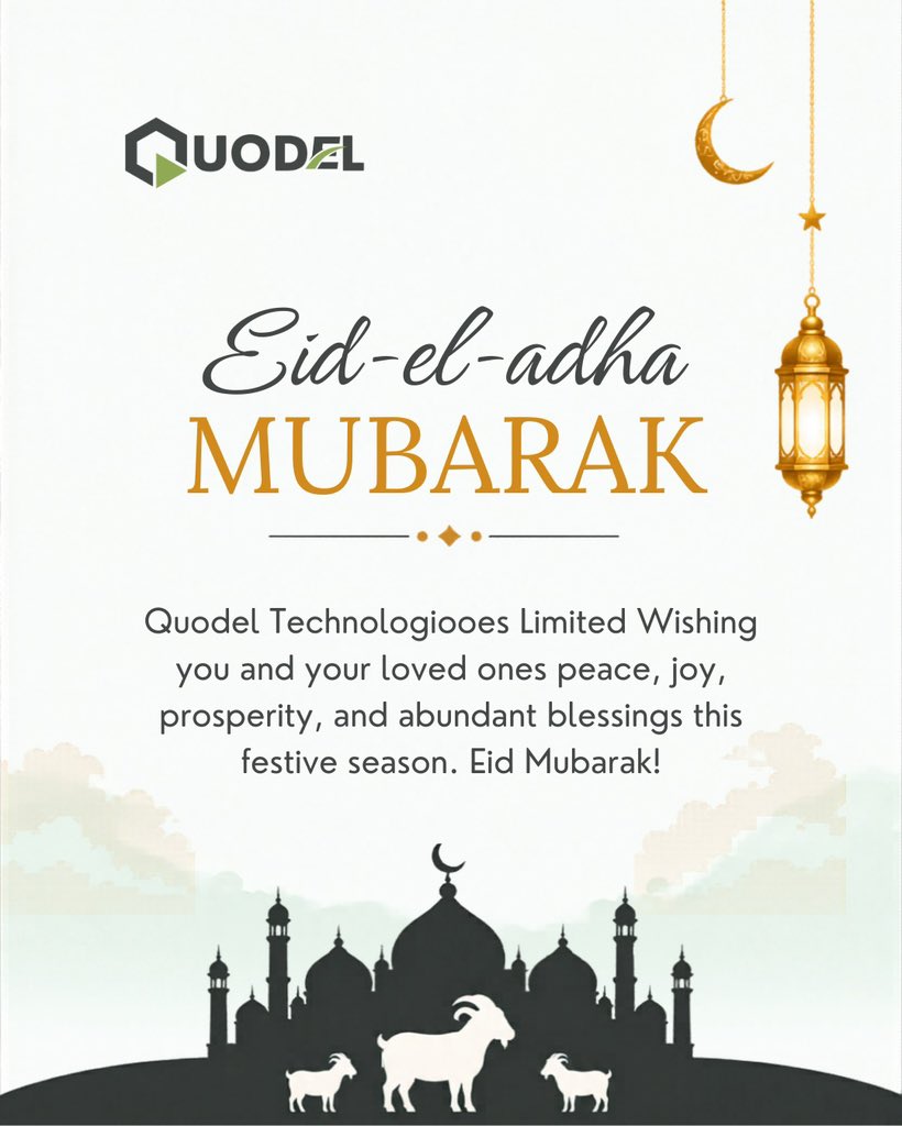Quodel_'s tweet photo. May the spirit of Eid fill your home with laughter, your heart with gratitude, and your days with endless blessings. Wishing you a season of peace, love, and togetherness. Eid Mubarak to you and your family! ✨🕌 https://t.co/bKYvxQ3WEM