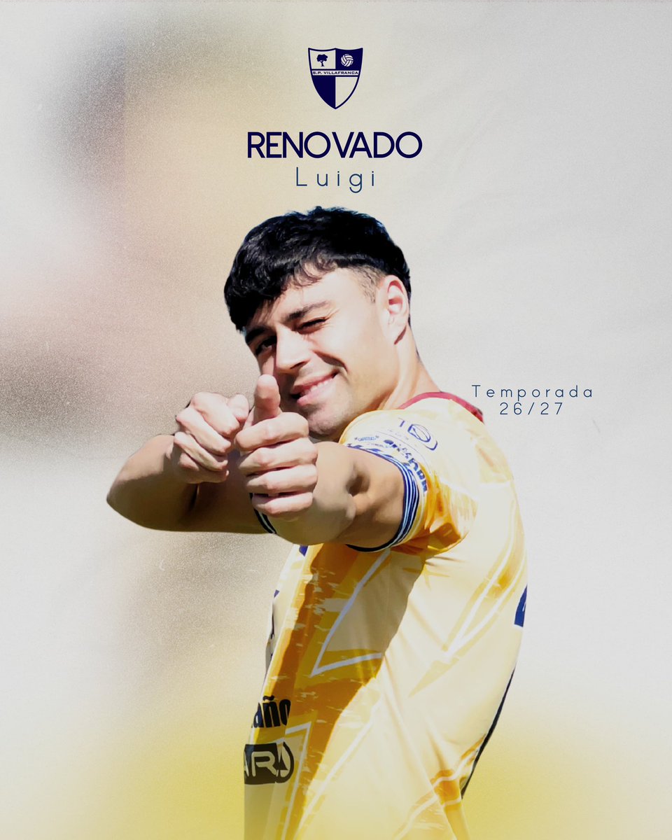SPV_OFICIAL's tweet photo. 📝𝐑𝐄𝐍𝐎𝐕𝐀𝐂𝐈Ó𝐍

¡Luigi seguirá en la SP Villafranca una temporada más! 💛💙⚽

Trabajo, compromiso y ganas de seguir creciendo para continuar aportando al equipo esta nueva temporada.

¡Seguimos juntos, Luigi! 💪 https://t.co/0cFZx7Tk0R
