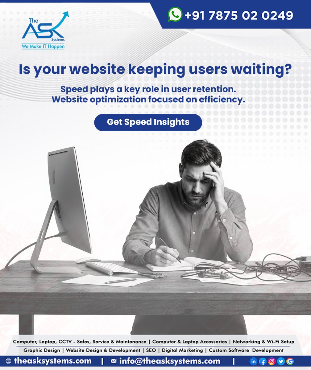 theasksystems's tweet photo. 𝗜𝘀 𝘆𝗼𝘂𝗿 𝘀𝗹𝗼𝘄 𝘀𝗶𝘁𝗲 𝗴𝗶𝘃𝗶𝗻𝗴 𝘆𝗼𝘂𝗿 𝗹𝗲𝗮𝗱𝘀 𝘁𝗼 𝘀𝗼𝗺𝗲𝗼𝗻𝗲 𝗲𝗹𝘀𝗲?⏳

#WebsiteSpeed #UserExperience #SmallBusinessTips #DigitalMarketing #CustomerService #TechMadeEasy #WebPerformance #BusinessGrowth #FastWebsite #UserRetention https://t.co/jyoWSQWFR2