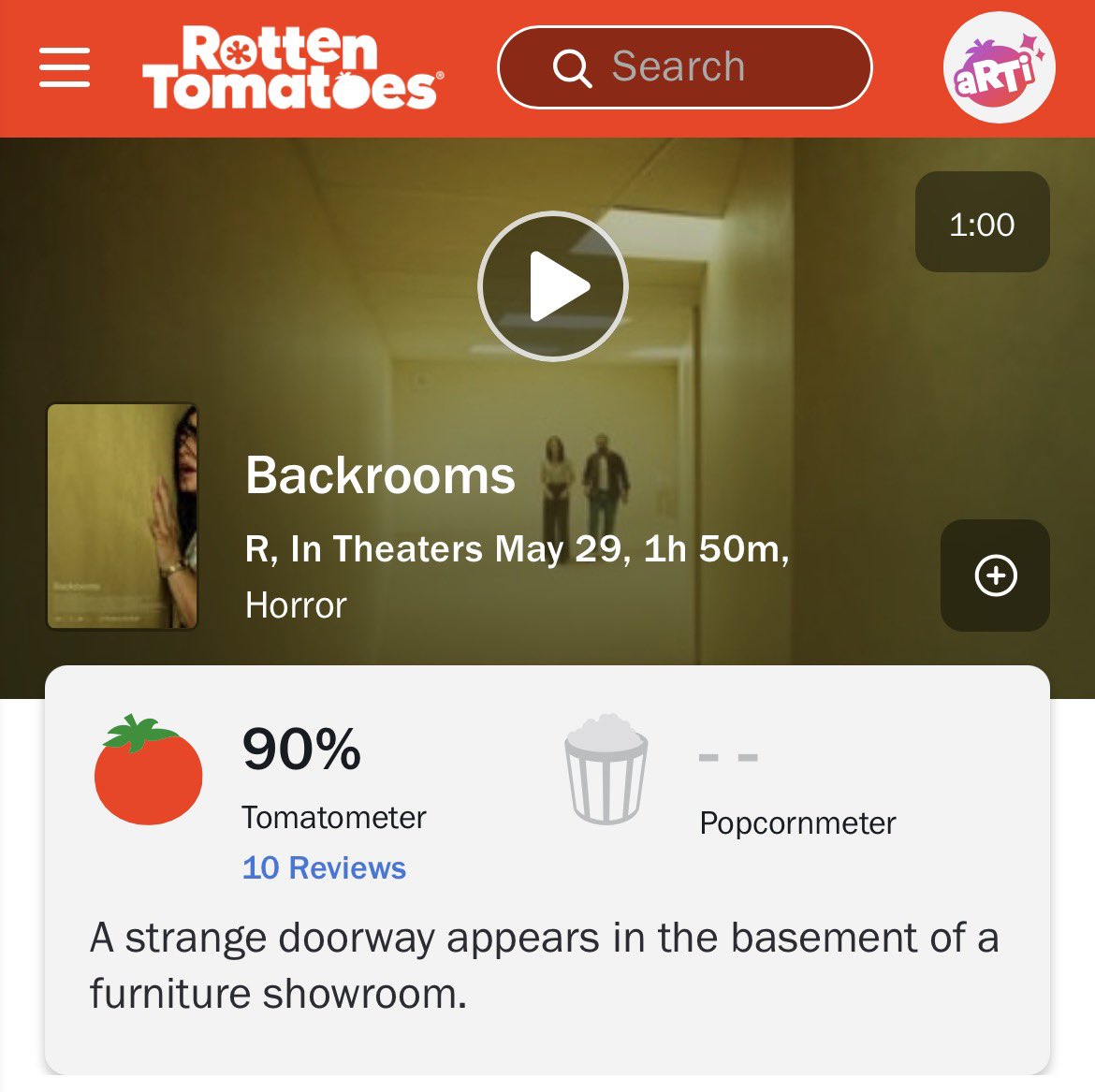 Kane Parsons’ ‘BACKROOMS’ debuts with 90% on Rotten Tomatoes from 10 ...
