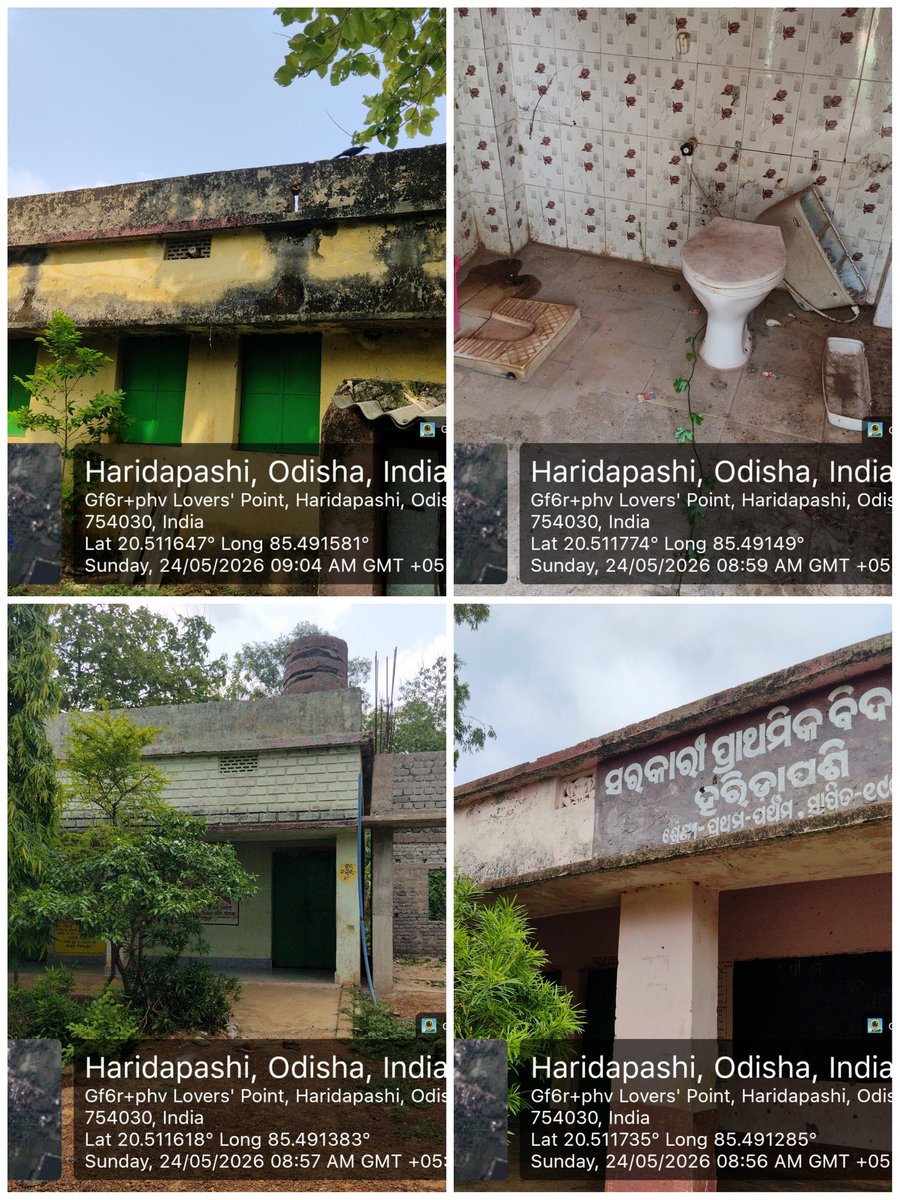 DharmanandaBeh4's tweet photo. Dear @Naveen_Odisha kindly request @rajaaswain to visit #saveharidapshischool for social audit of his work. 86 students of Haridapashi Primary School are struggling for safe academic blocks, clean toilets, separate toilets for boys and girls, drinking water, clean campus, secured school campus, digital infrastructure. Even few students are struggling to read and write oriya.