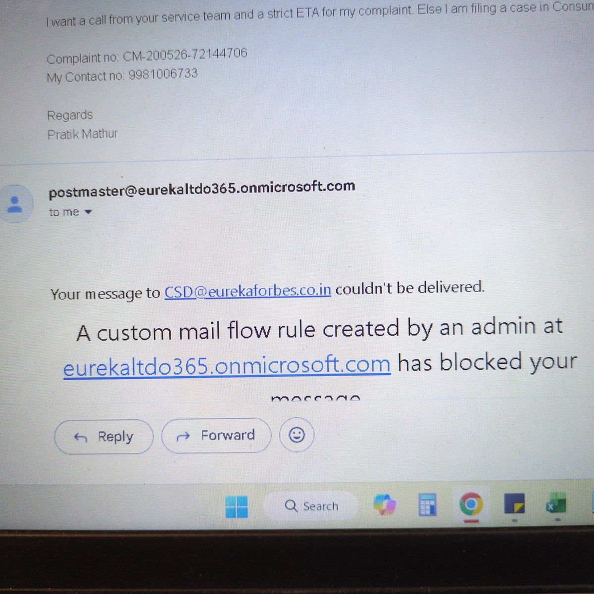 mattrulzz's tweet photo. @EurekaforbesIN @Eureka_ForbesIN is this how you handle your customers by blocking their emails?? I am being harassed by your service team and I have no way to escalate. Shame on your service https://t.co/OZPpY5bgPb