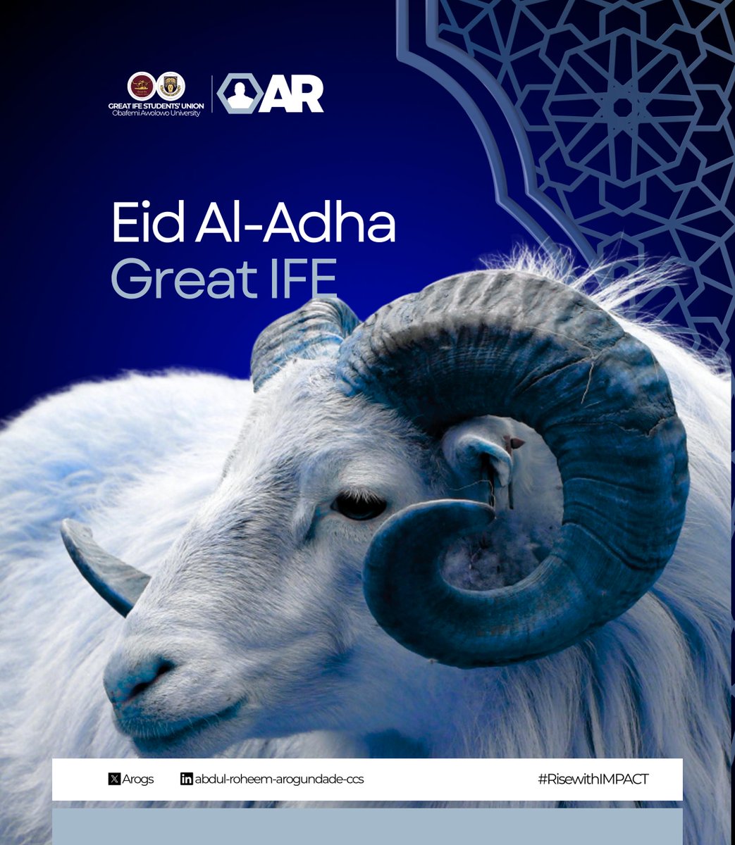 _Arogs's tweet photo. Eid Mubarak !

May Allah accept your sacrifice and prayers, and fill your homes with peace, joy, and barakah this Eid al-Adha. May this season bring you closer to loved ones and renew your heart with gratitude and hope.

From AROGS and the RISE WITH IMPACT movement, we wish you and your loved ones a blessed celebration.

 Taqabalallahu Minna Wa Minkum!

IMPACT || AROGS